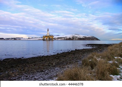 Oil Rig In North Sea