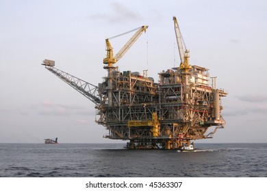 Oil Rig Platform Off The Coast Of Angola