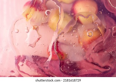 Oil Stains Spread On The Glass Kitchen Table, Selective Focus