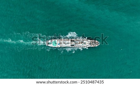 Similar – Aerial Drone View Of Old Shipwreck Ghost Ship Vessel