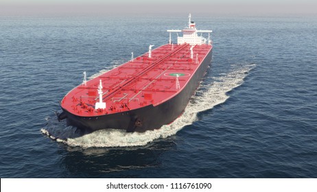 Oil Tanker Floating In The Ocean 