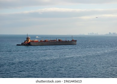 Oil Tanker Near Miami Coast Line