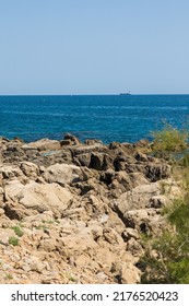 Oil Tanker On The Horizon From The Crique De L'Anau In Sète