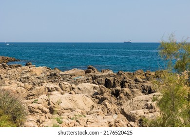 Oil Tanker On The Horizon From The Crique De L'Anau In Sète