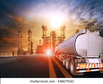 oil tanker truck and petrochemical industry estate