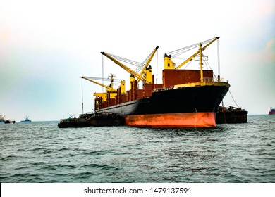 Oil Tankers At Sriracha Bay Chonburi Province