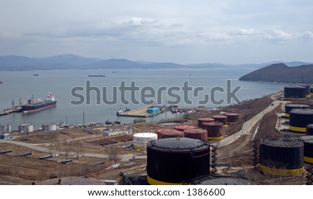 The oil terminal is in a picturesque bay.Transportation and storage of mineral oil.