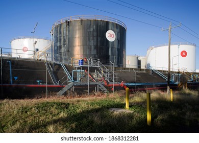 Oil Terminal Tank Farm In The Western Suburbs Of Melbourne, Australia