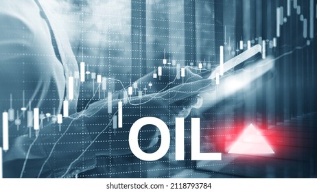 Oil Trend Up. Crude Oil Price Stock Exchange Trading Up. Price Oil Up. Arrow Rises. Abstract Business Background.