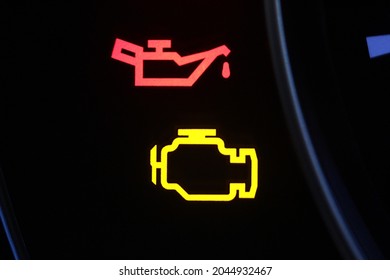 Oil warning and check engine lights