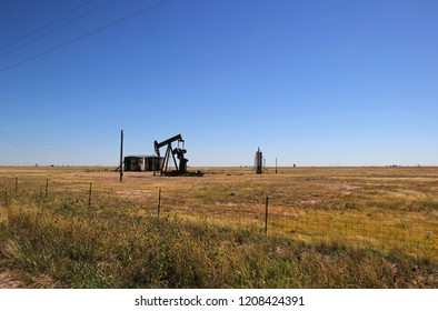 Oil Well Pumper In West Texas Field