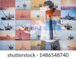 Oil worker in remote operations concept in oil industry