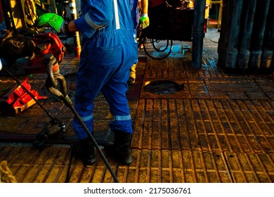 Oil Workers On Oil Rig Texas