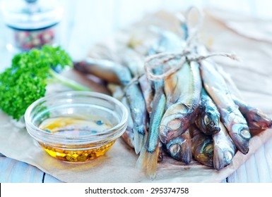 Oily Fish Is Smoked On Paper