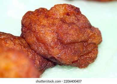 Oily Texture Of Fried Banana Fritter