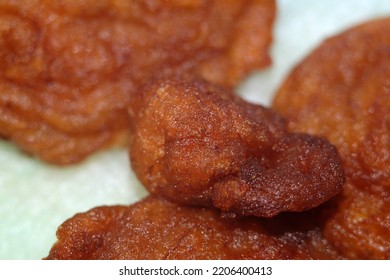 Oily Texture Of Fried Banana Fritter