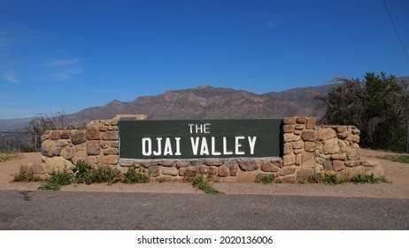 The Ojai Valley sign at the hill top