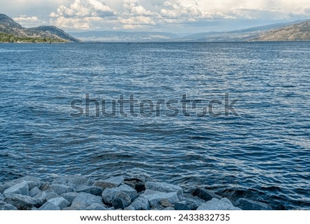 Okanagan lake overview on a bright summer day
