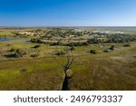 Okavango Delta, This delta in north-west Botswana comprises permanent marshlands and seasonally flooded plains. It is one of the very few major interior delta systems that do not flow into a sea.