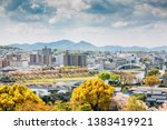 Okayama cityscape from Okayama Castle at spring in Japan