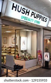 OKAYAMA, JAPAN - APRIL 22: Hush Puppies Footwear Store On April 22, 2012 In Okayama, Japan. Hush Puppies Sells Shoes In 120 Countries. It Was Founded In 1958.