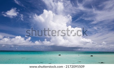 Okinawa in summer in Japan, clouds and sea