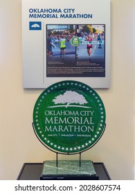 Oklahoma, AUG 9, 2021 - Sign Of The Marathon Display In The Oklahoma City National Memorial And Museum