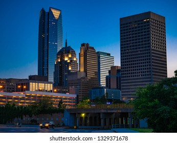 Oklahoma City, OK, USA - May 21, 2018 Oklahoma City Skyline from the Northeast