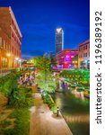 Oklahoma City, Oklahoma, USA cityscape in Bricktown at dusk.