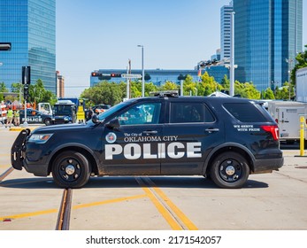 Oklahoma, JUN 25 2022 - Sunny View Of The Police Force Supporting Oklahoma City Pride Pridefest Parade