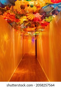 Oklahoma, OCT 2, 2021 - Dale Chihuly, The Collection exhibit in the Oklahoma City Museum of Art