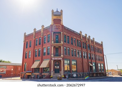 Oklahoma, OCT 20, 2021 - Sunny View Of The State Capitol Publishing Museum In Old Town Of Guthrie