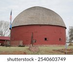 Oklahoma, Red, Barn, Round, Landmark