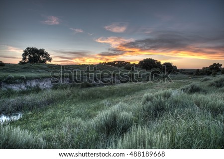 Oklahoma sunset, Sharps Creek