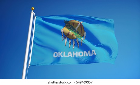 Oklahoma Us State Flag Waving Against Stock Photo 549469357 | Shutterstock