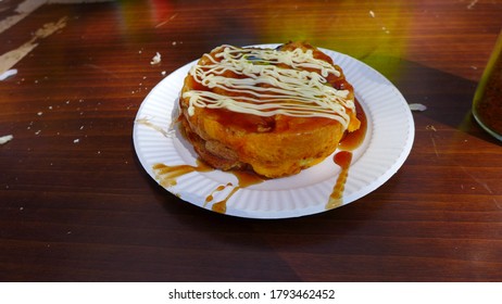 Okonomyiaki In Tokyo Street Market