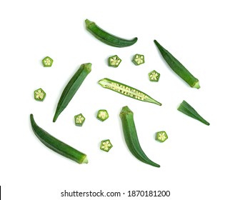 Okra Isolated On White Background