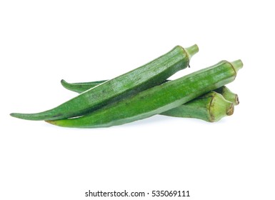 Okra Isolated On White Background