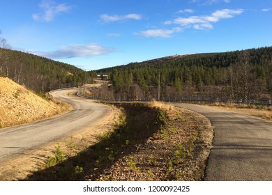 Oktober In Lapland, Autumn In Finland, Sunny Day, Blue Sky, Saariselkä