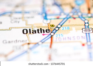 Olathe. Kansas. USA On A Geography Map