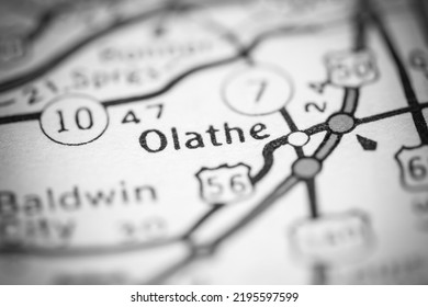 Olathe. Kansas. USA On A Geography Map.