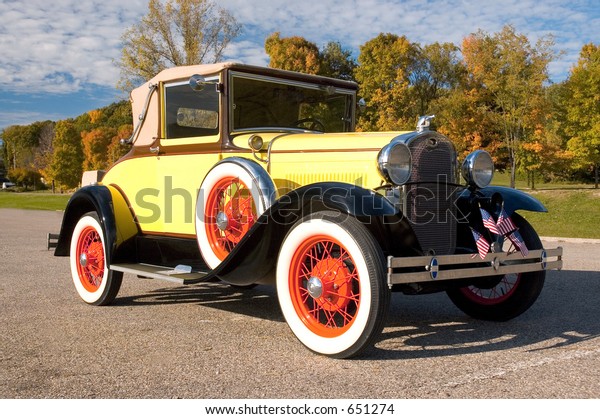 An old 1931 Ford\
Model \