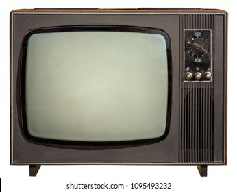 old 1960s tv isolated on white background - Shutterstock ID 1095493232