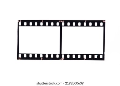 Old 35mm Filmstrip Or Dia Slide Frame Isolated On White Background.