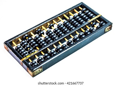 Old abacus for a calculator on a white background. - Shutterstock ID 421667737