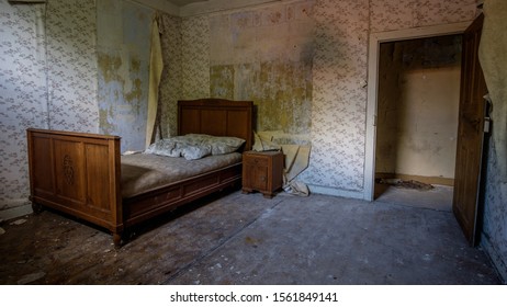 Old Abandoned Bedroom In Europe