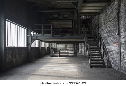 old abandoned building deserted and left to rot with staircase  - Powered by Shutterstock