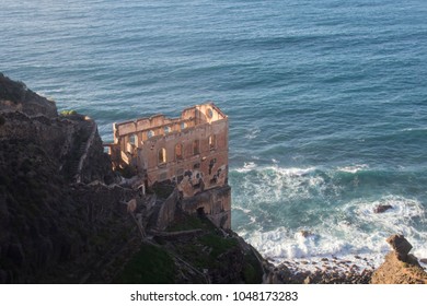Old abandoned building over the sea
