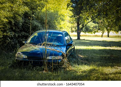 Old Abandoned Car In The Garden