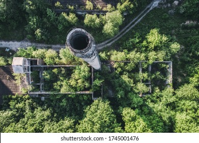 Old Abandoned Cement Factory In Bedzin Poland Aerial Drone Photo